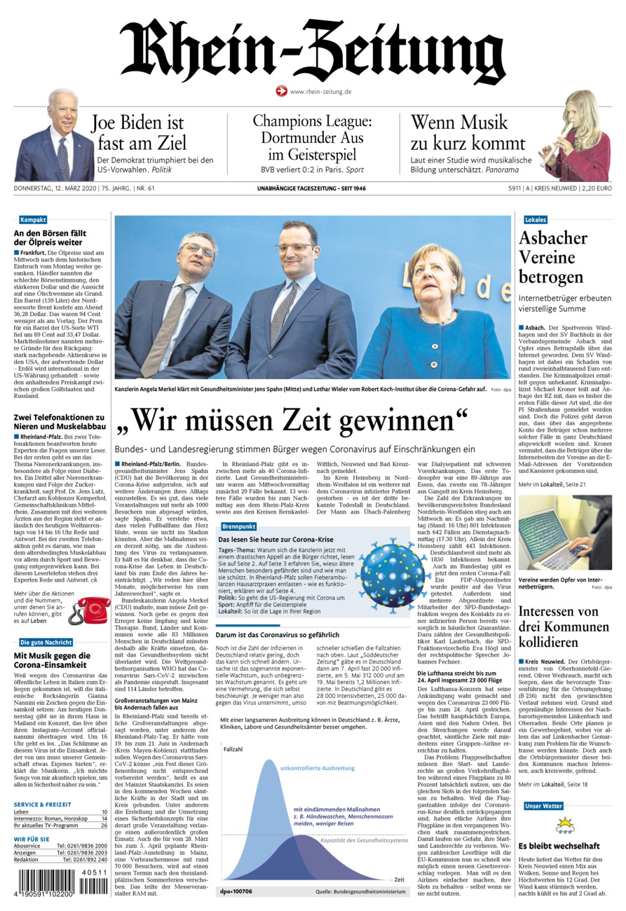 Rhein-Zeitung Kreis Neuwied vom Donnerstag, 12.03.2020