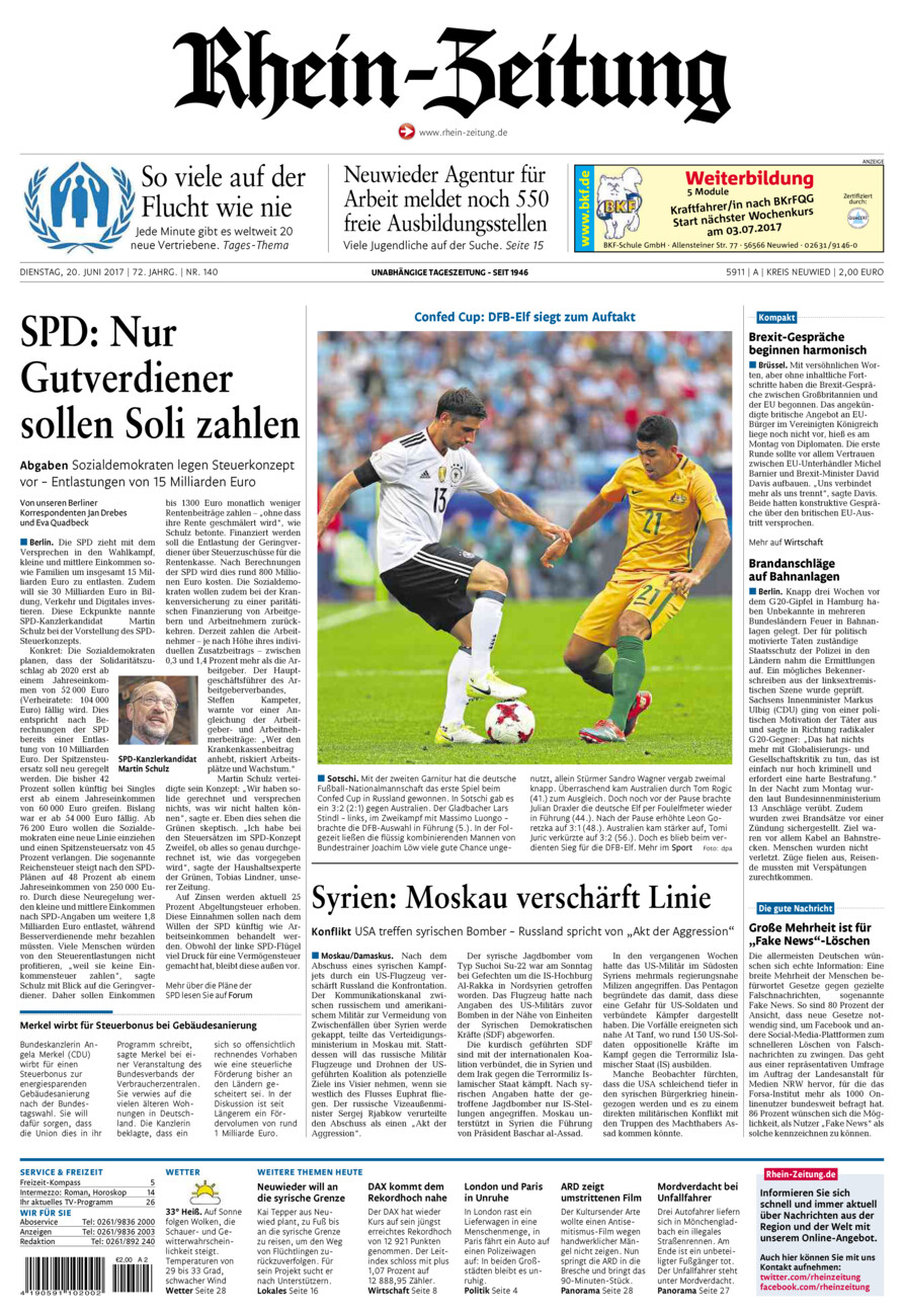 Rhein-Zeitung Kreis Neuwied vom Dienstag, 20.06.2017