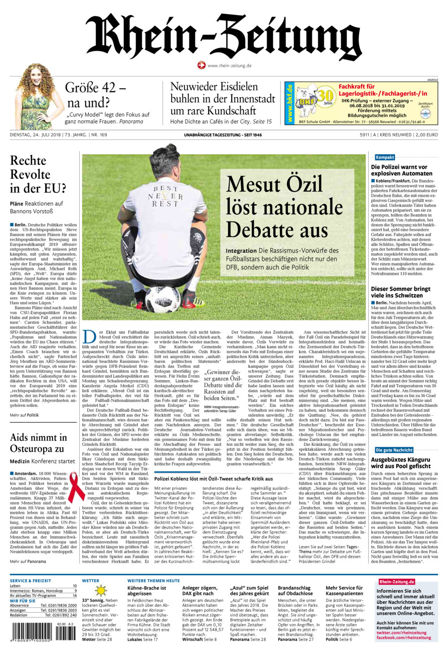 Rhein-Zeitung Kreis Neuwied vom Dienstag, 24.07.2018