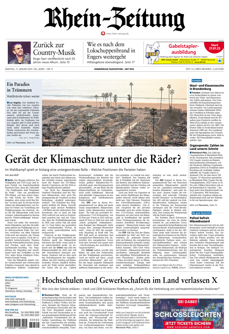 Rhein-Zeitung Kreis Neuwied vom Samstag, 11.01.2025