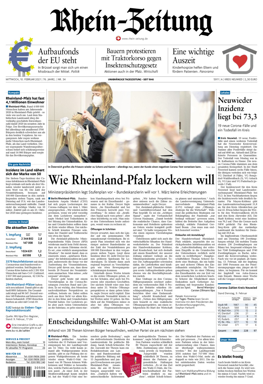 Rhein-Zeitung Kreis Neuwied vom Mittwoch, 10.02.2021