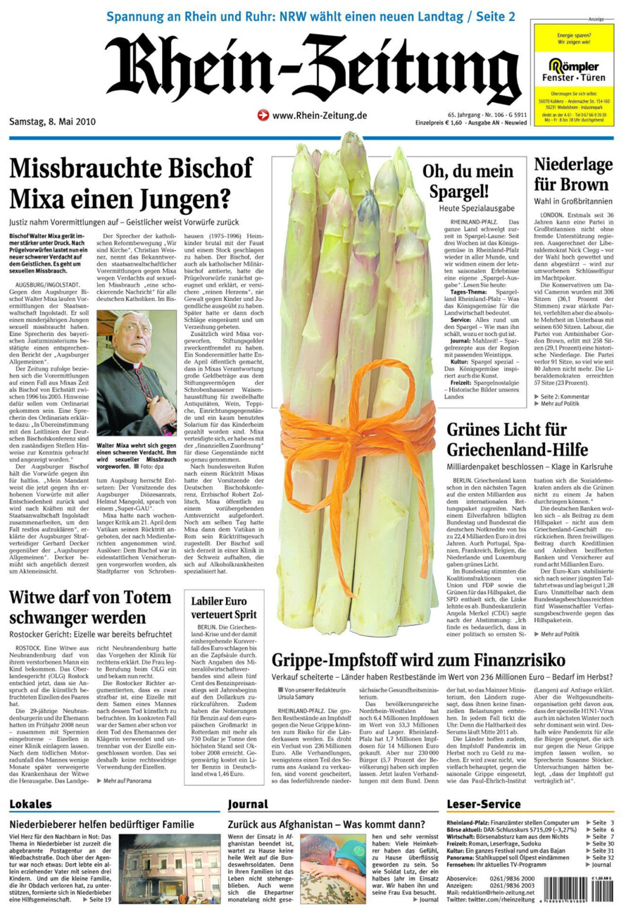 Rhein-Zeitung Kreis Neuwied vom Samstag, 08.05.2010