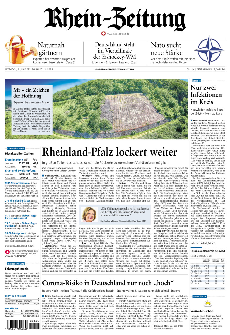 Rhein-Zeitung Kreis Neuwied vom Mittwoch, 02.06.2021