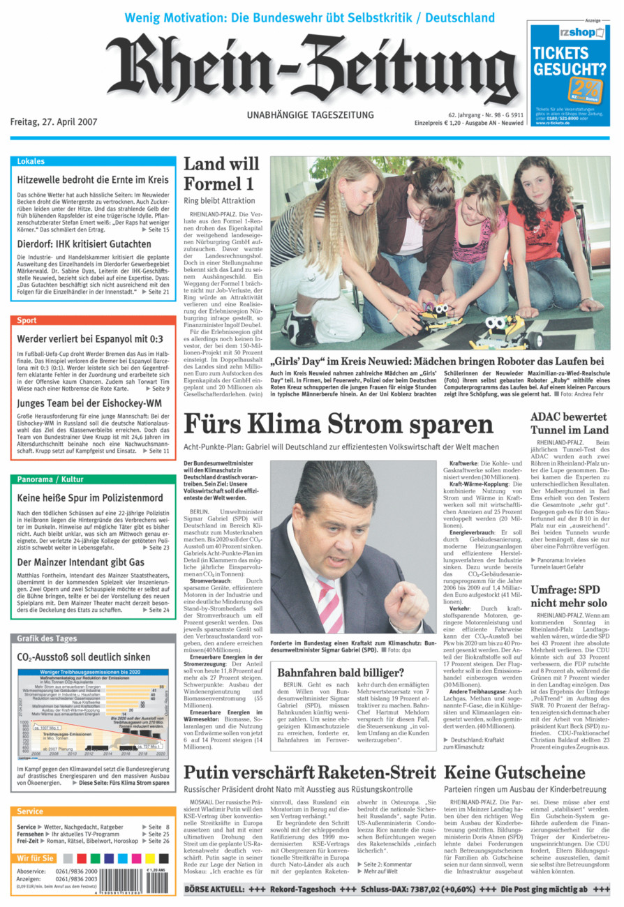 Rhein-Zeitung Kreis Neuwied vom Freitag, 27.04.2007