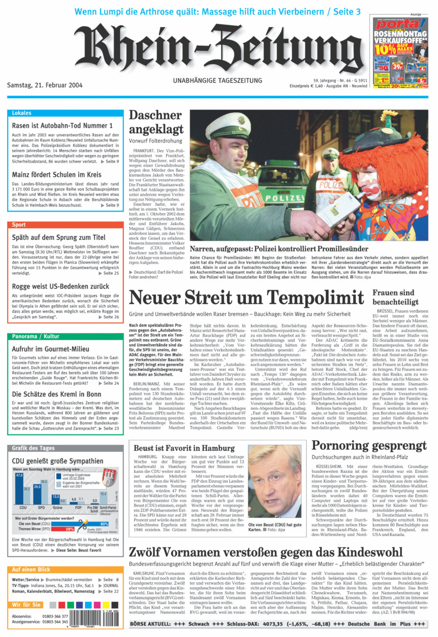Rhein-Zeitung Kreis Neuwied vom Samstag, 21.02.2004
