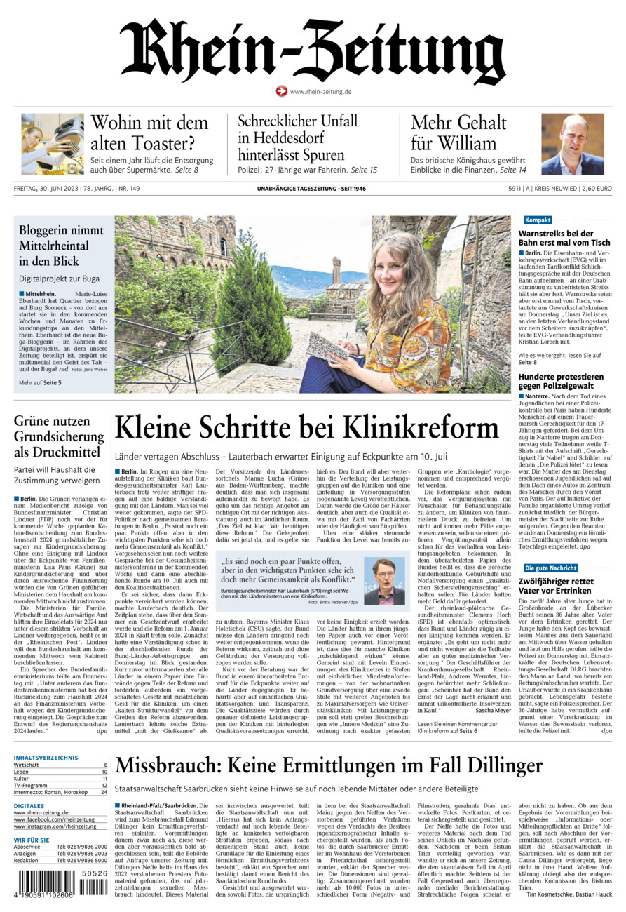 Rhein-Zeitung Kreis Neuwied vom Freitag, 30.06.2023