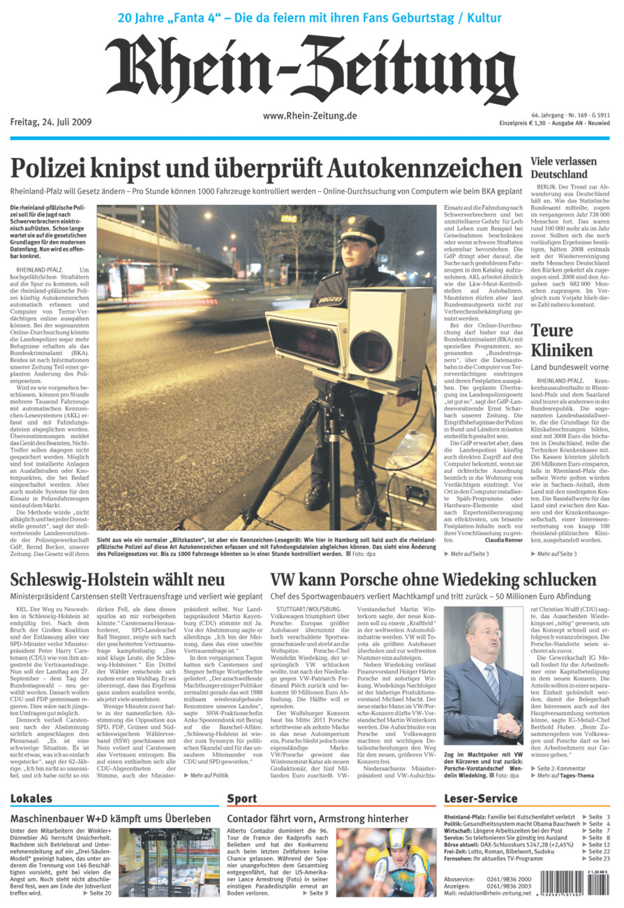 Rhein-Zeitung Kreis Neuwied vom Freitag, 24.07.2009