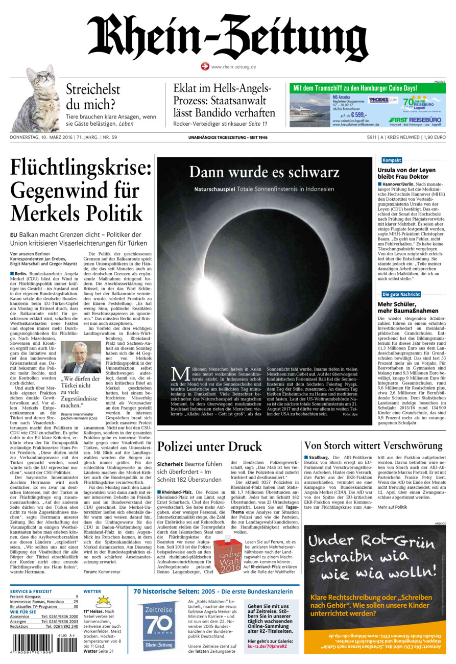 Rhein-Zeitung Kreis Neuwied vom Donnerstag, 10.03.2016