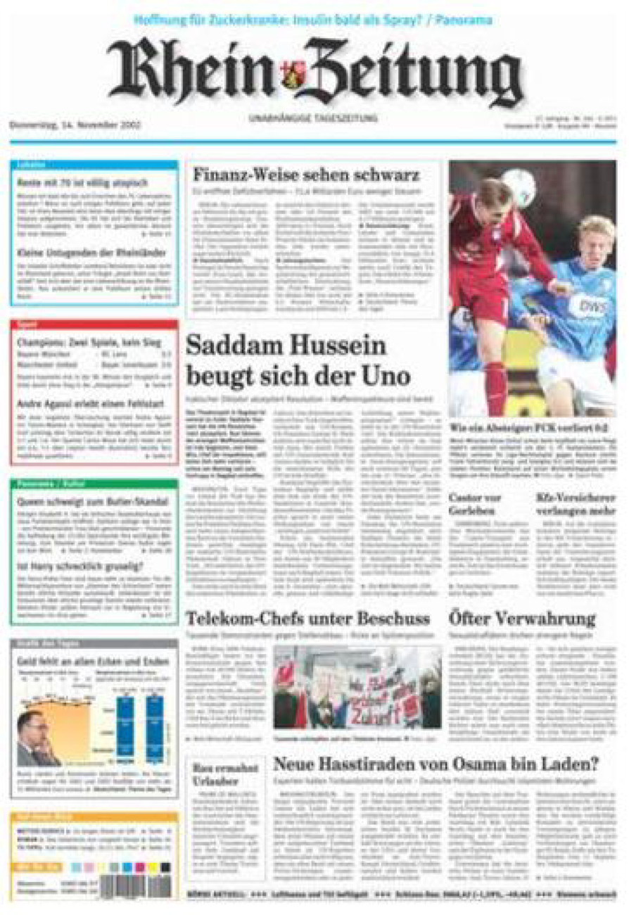 Rhein-Zeitung Kreis Neuwied vom Donnerstag, 14.11.2002