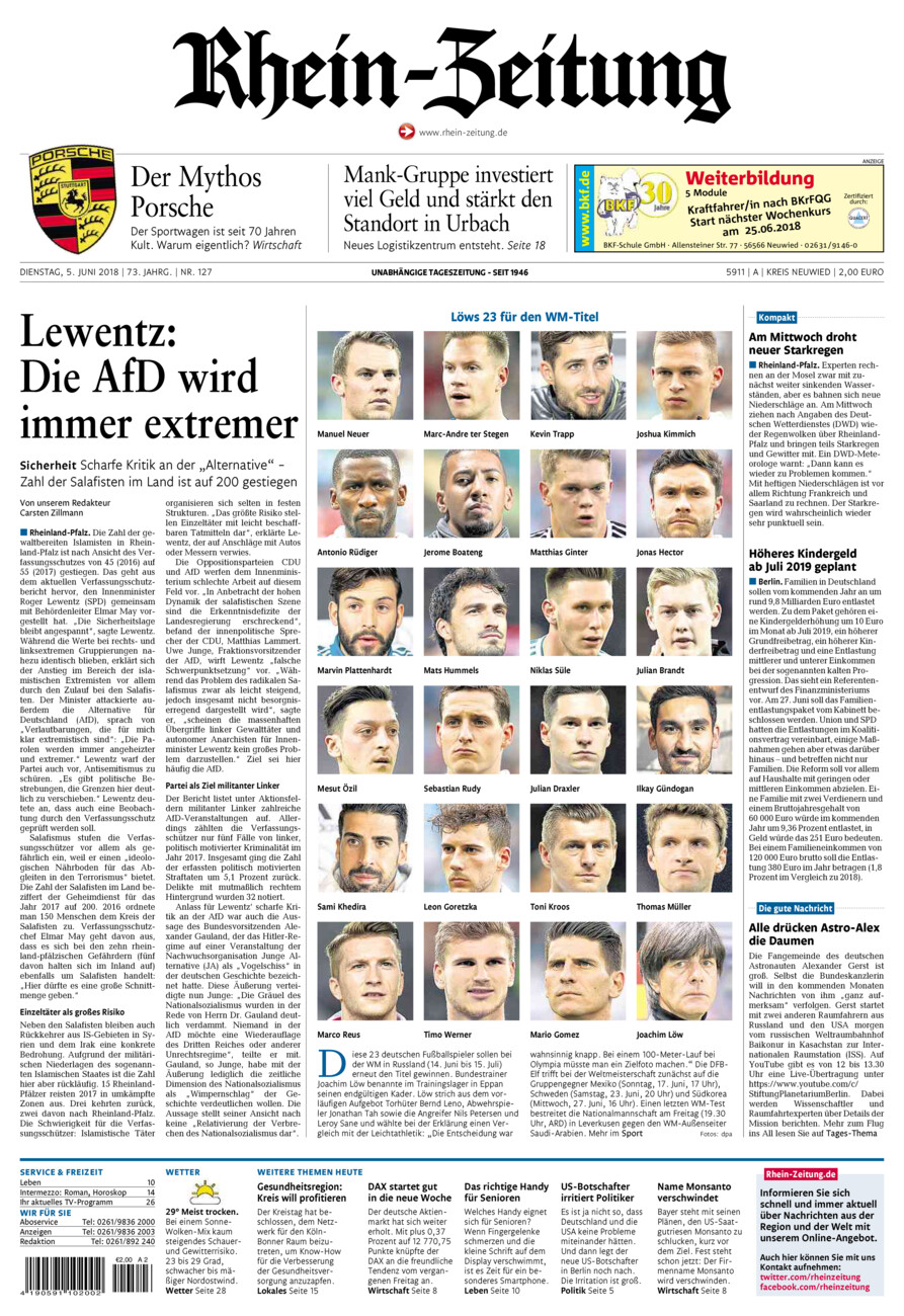 Rhein-Zeitung Kreis Neuwied vom Dienstag, 05.06.2018