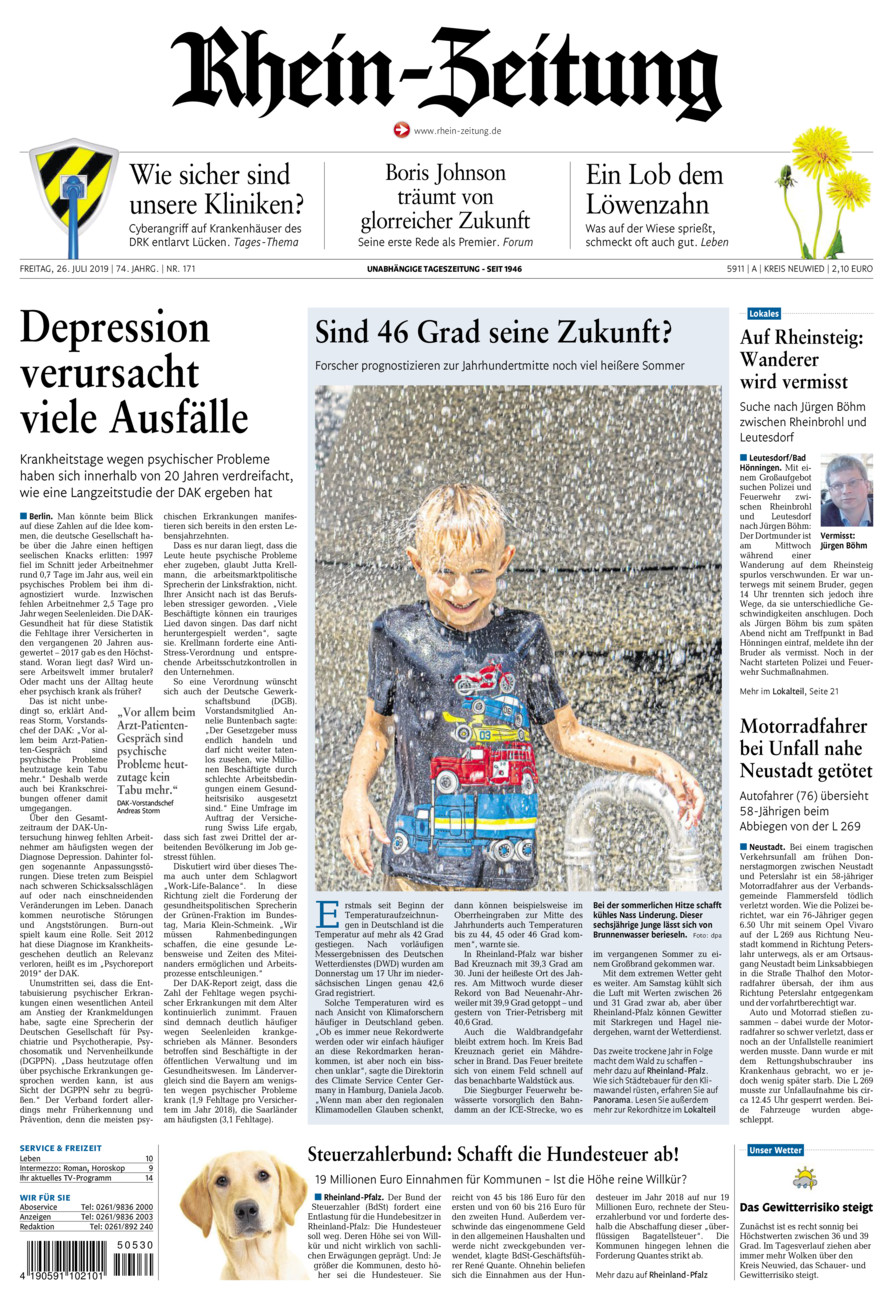 Rhein-Zeitung Kreis Neuwied vom Freitag, 26.07.2019