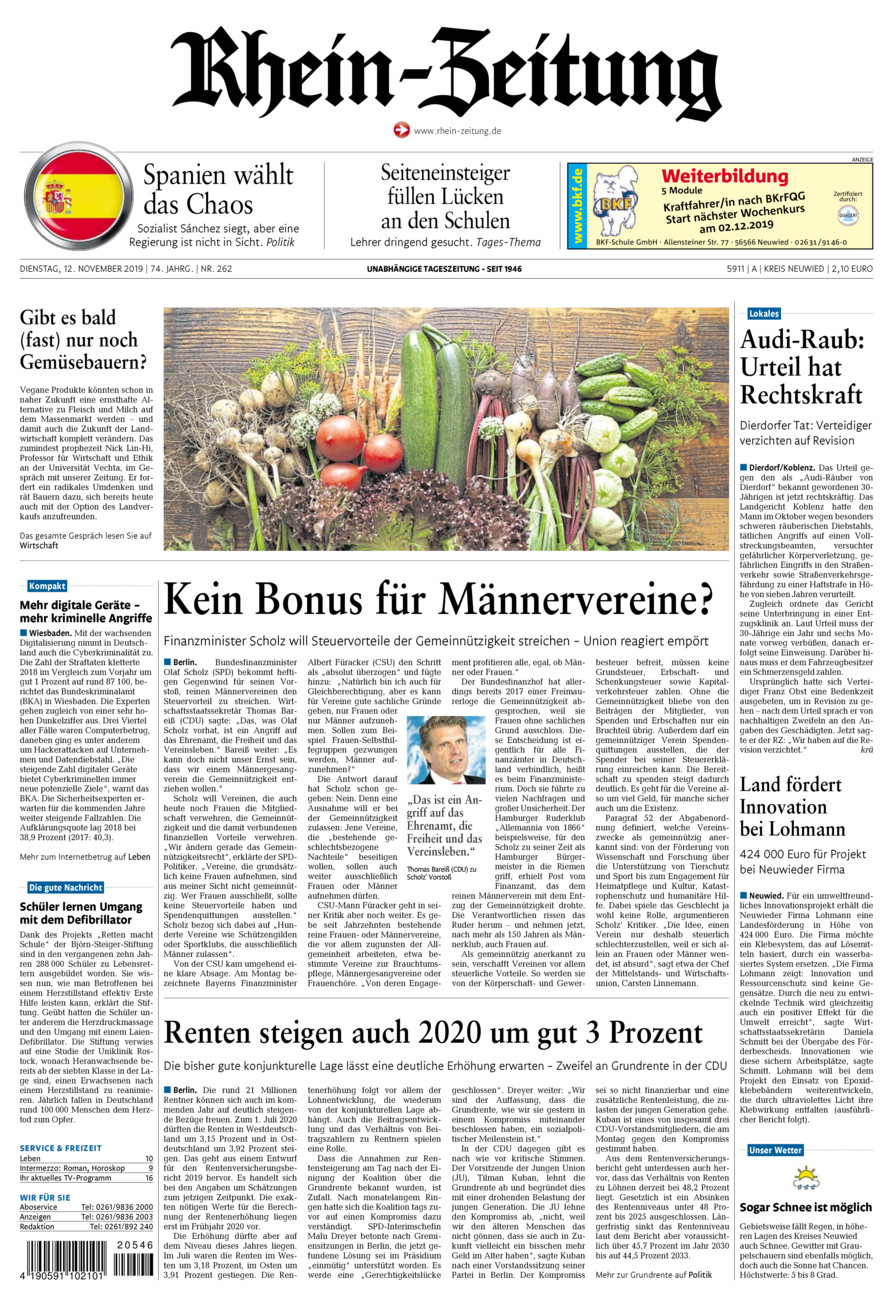 Rhein-Zeitung Kreis Neuwied vom Dienstag, 12.11.2019