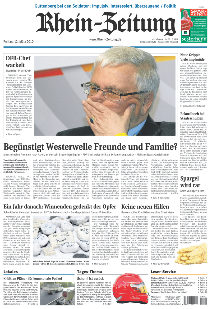 Rhein-Zeitung Kreis Neuwied vom Freitag, 12.03.2010