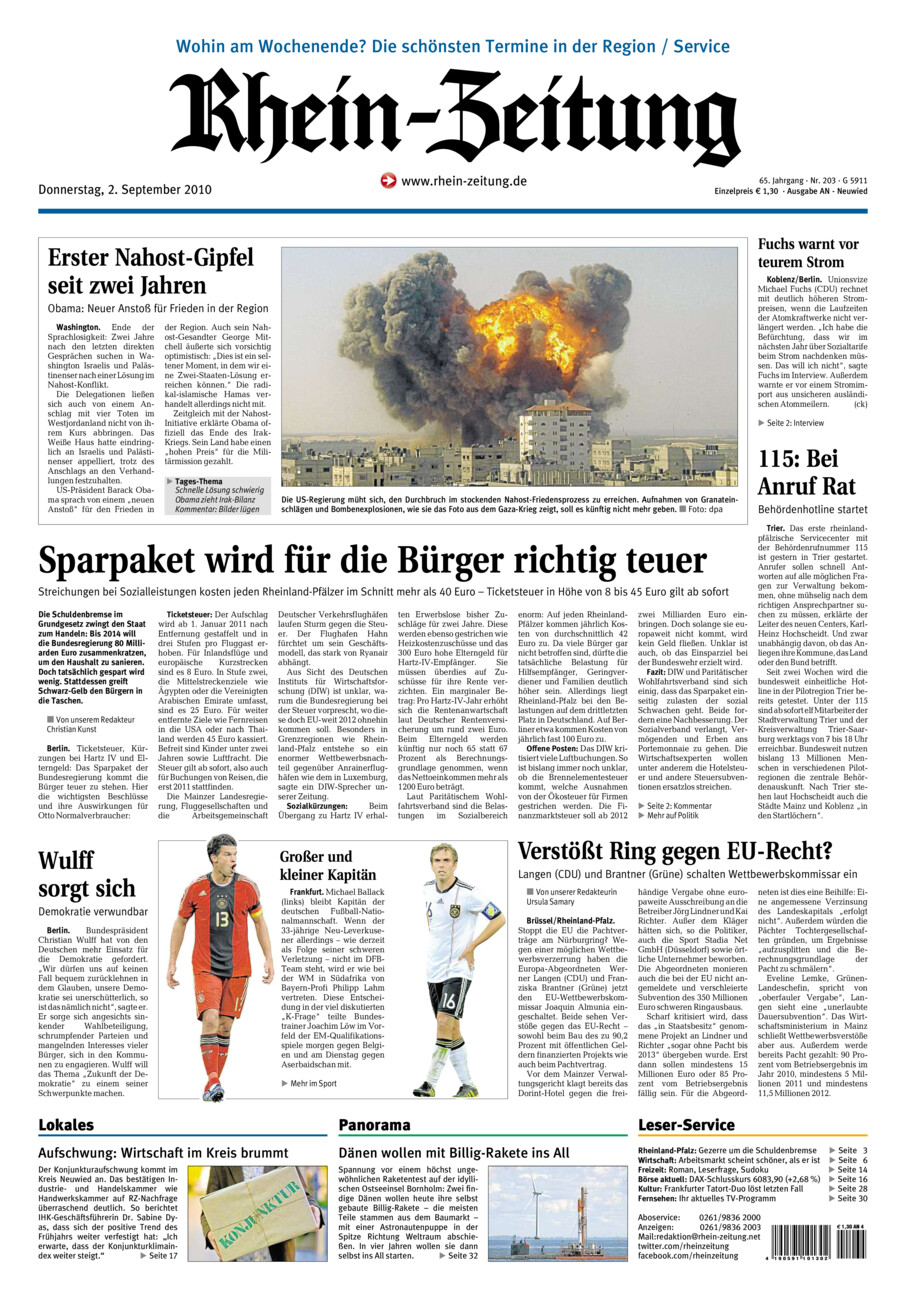Rhein-Zeitung Kreis Neuwied vom Donnerstag, 02.09.2010