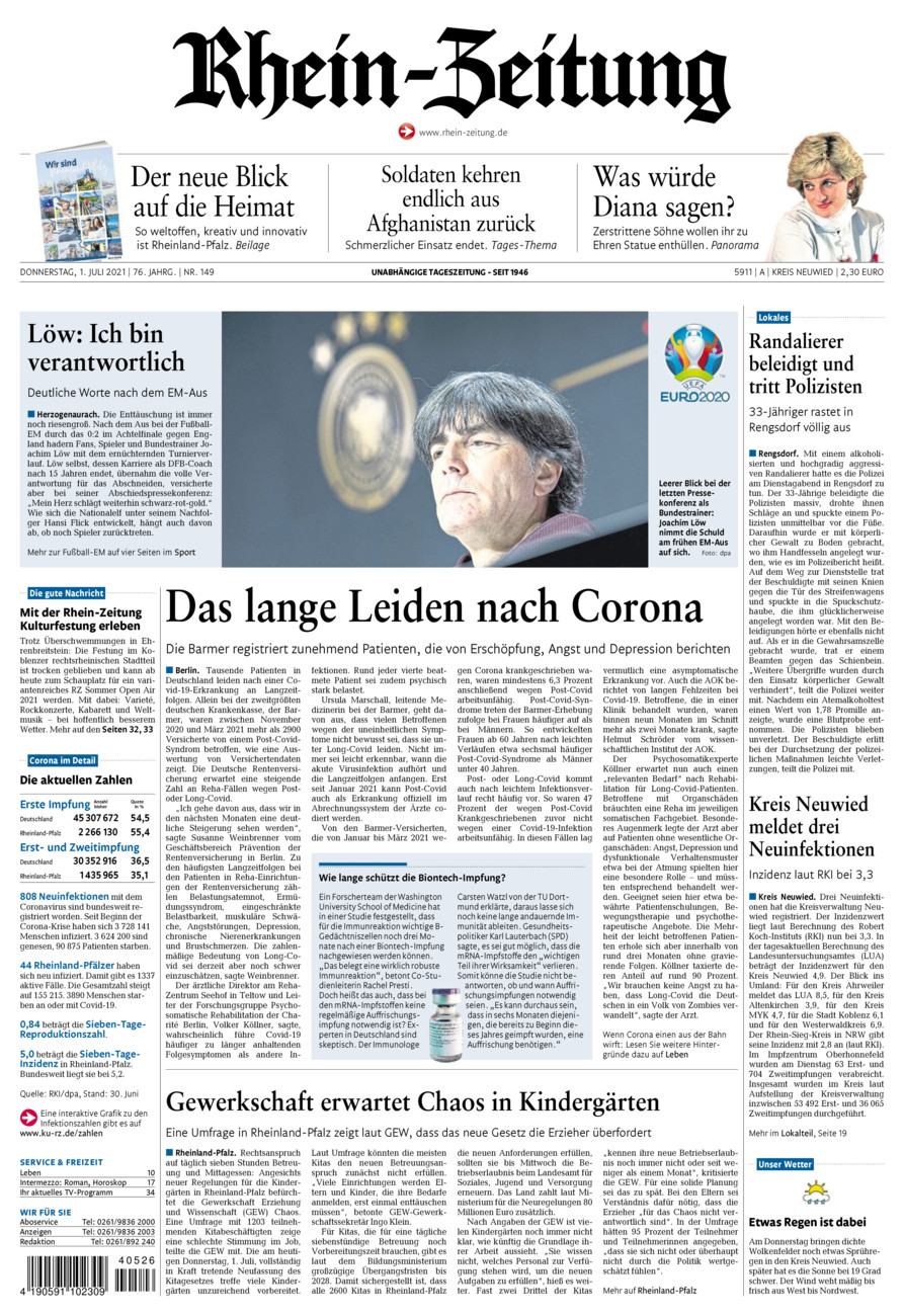 Rhein-Zeitung Kreis Neuwied vom Donnerstag, 01.07.2021