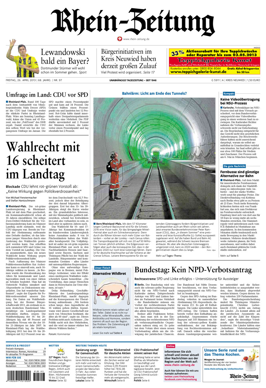Rhein-Zeitung Kreis Neuwied vom Freitag, 26.04.2013