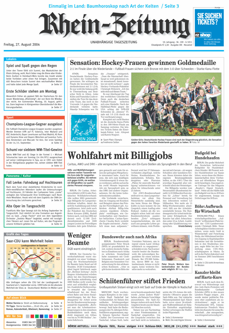 Rhein-Zeitung Kreis Neuwied vom Freitag, 27.08.2004