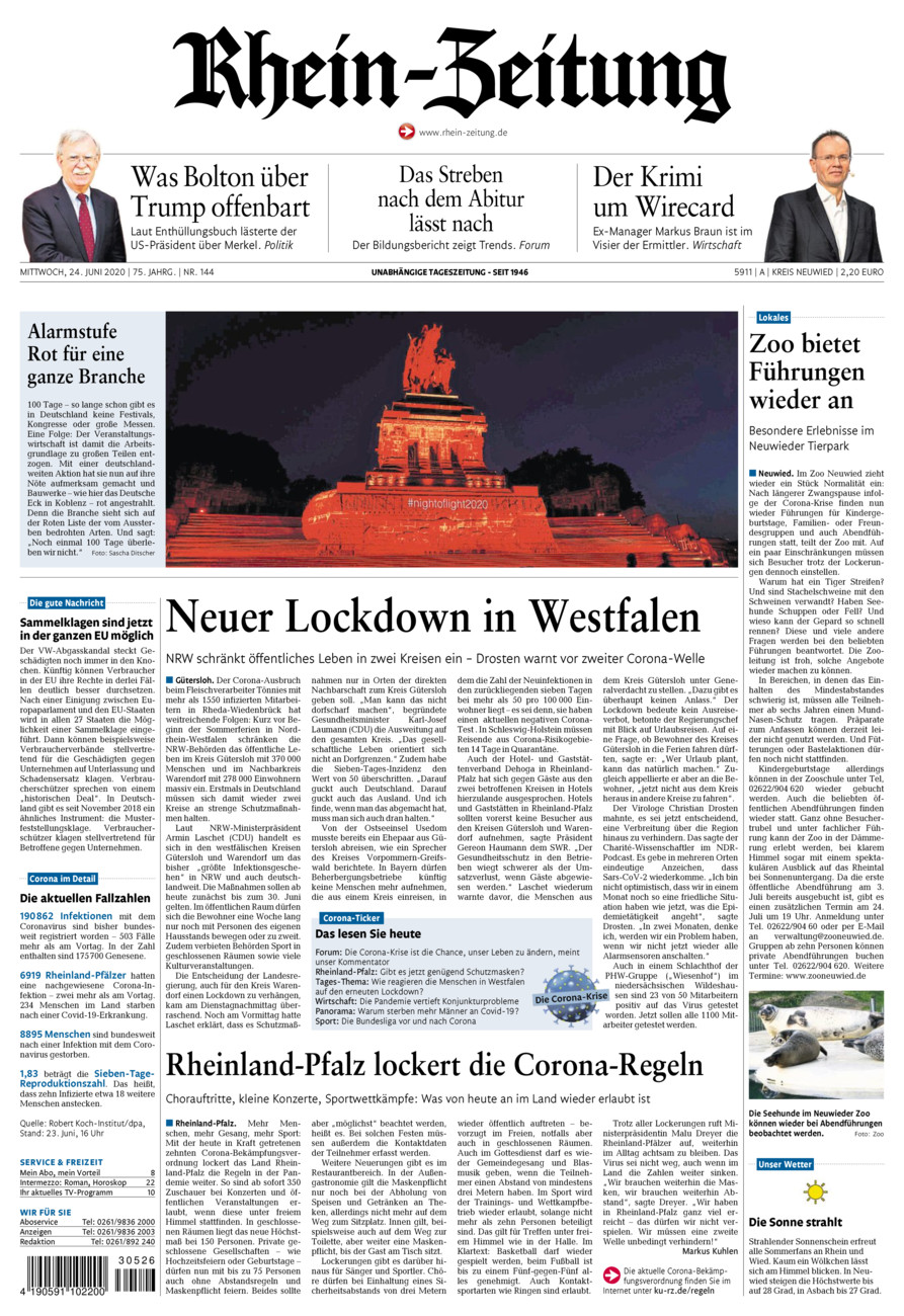 Rhein-Zeitung Kreis Neuwied vom Mittwoch, 24.06.2020