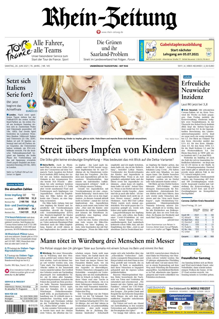 Rhein-Zeitung Kreis Neuwied vom Samstag, 26.06.2021