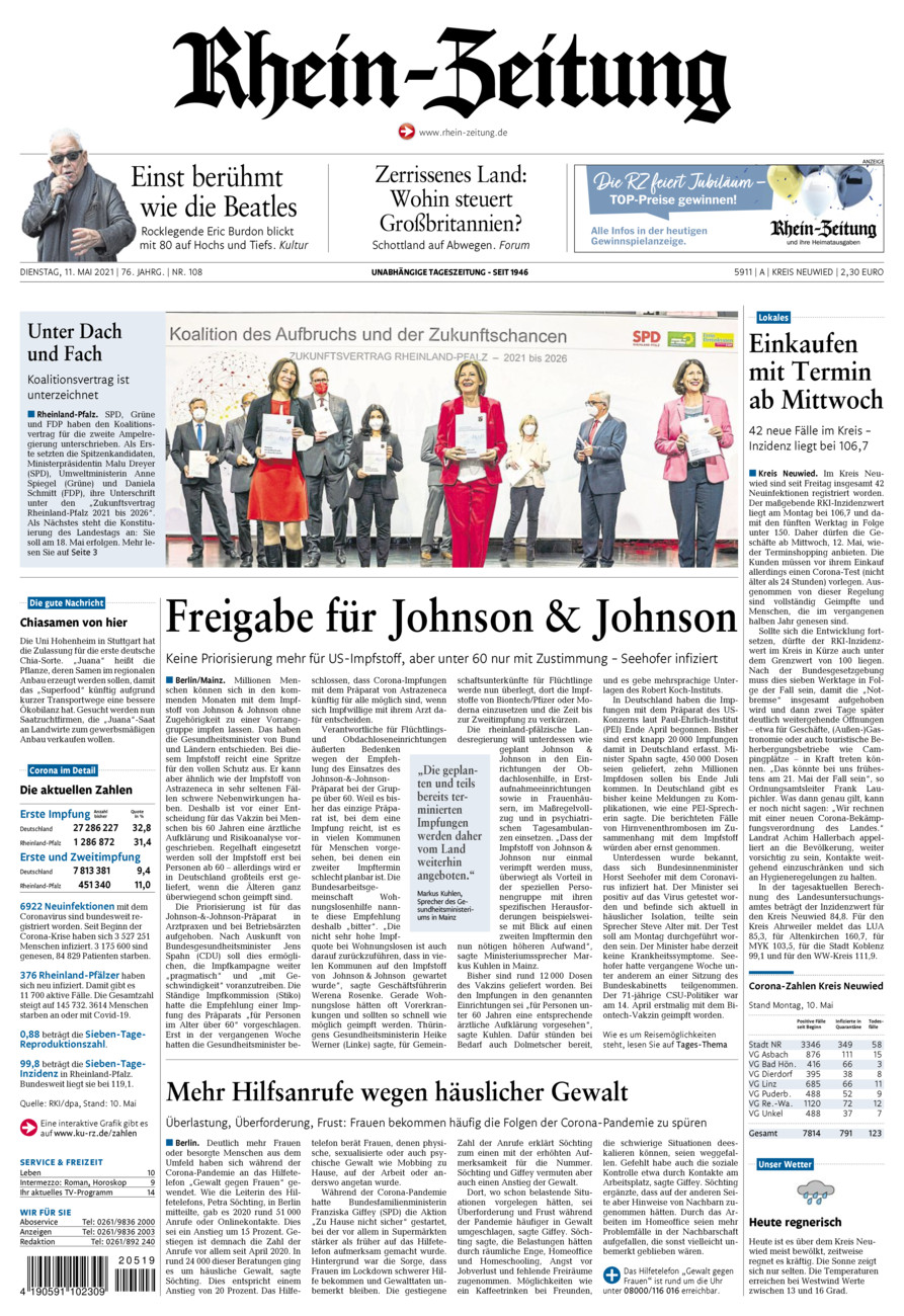 Rhein-Zeitung Kreis Neuwied vom Dienstag, 11.05.2021
