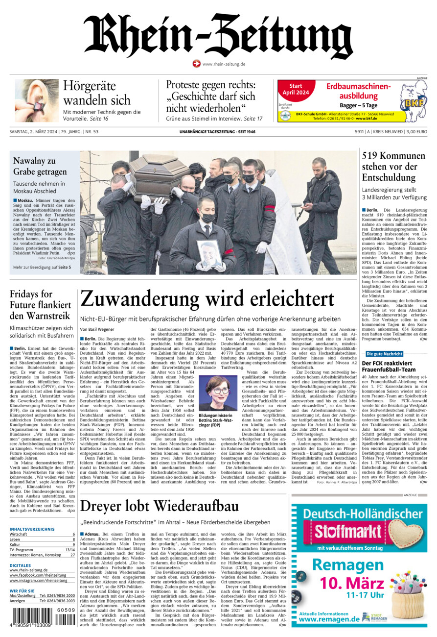 Rhein-Zeitung Kreis Neuwied vom Samstag, 02.03.2024