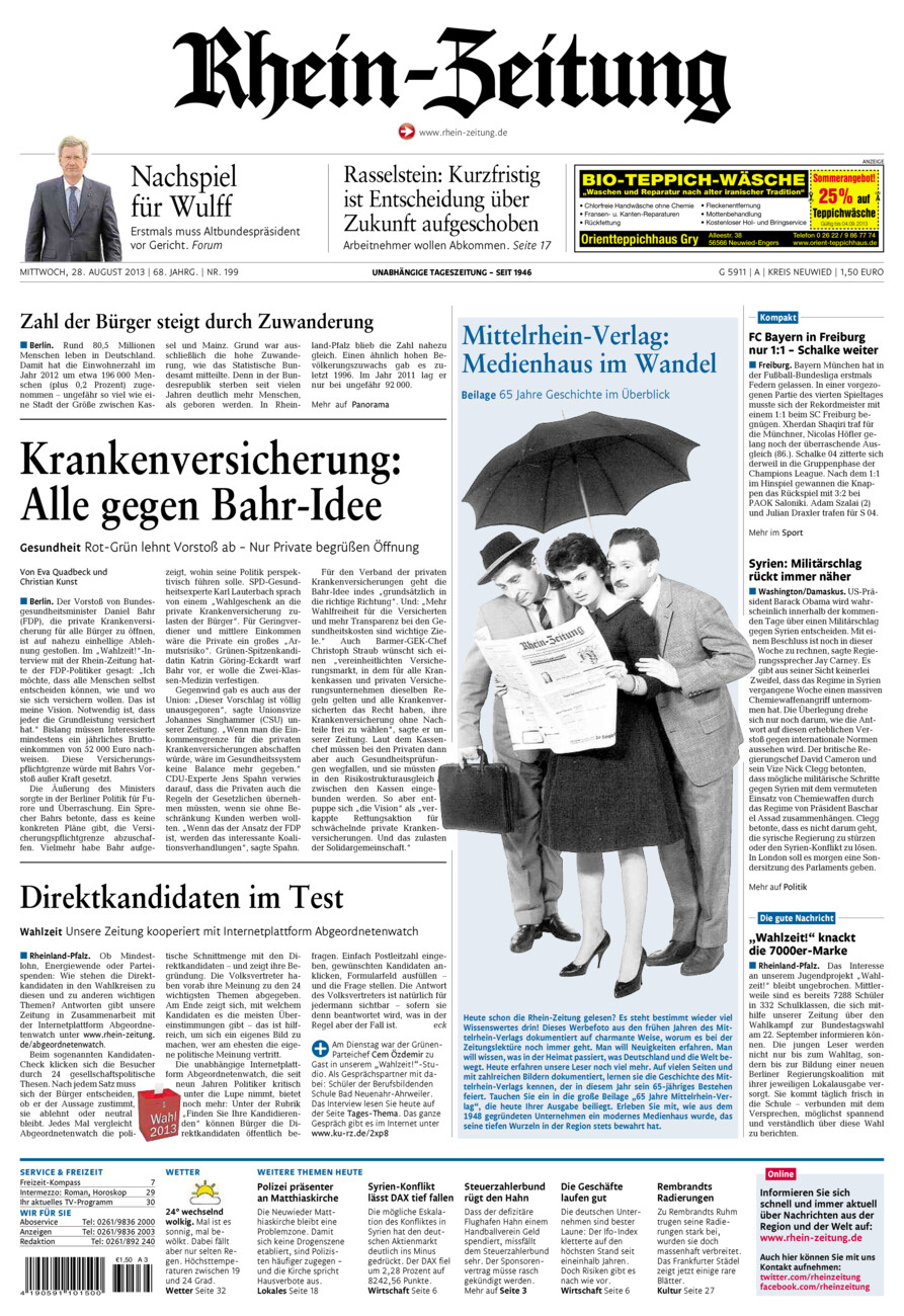 Rhein-Zeitung Kreis Neuwied vom Mittwoch, 28.08.2013