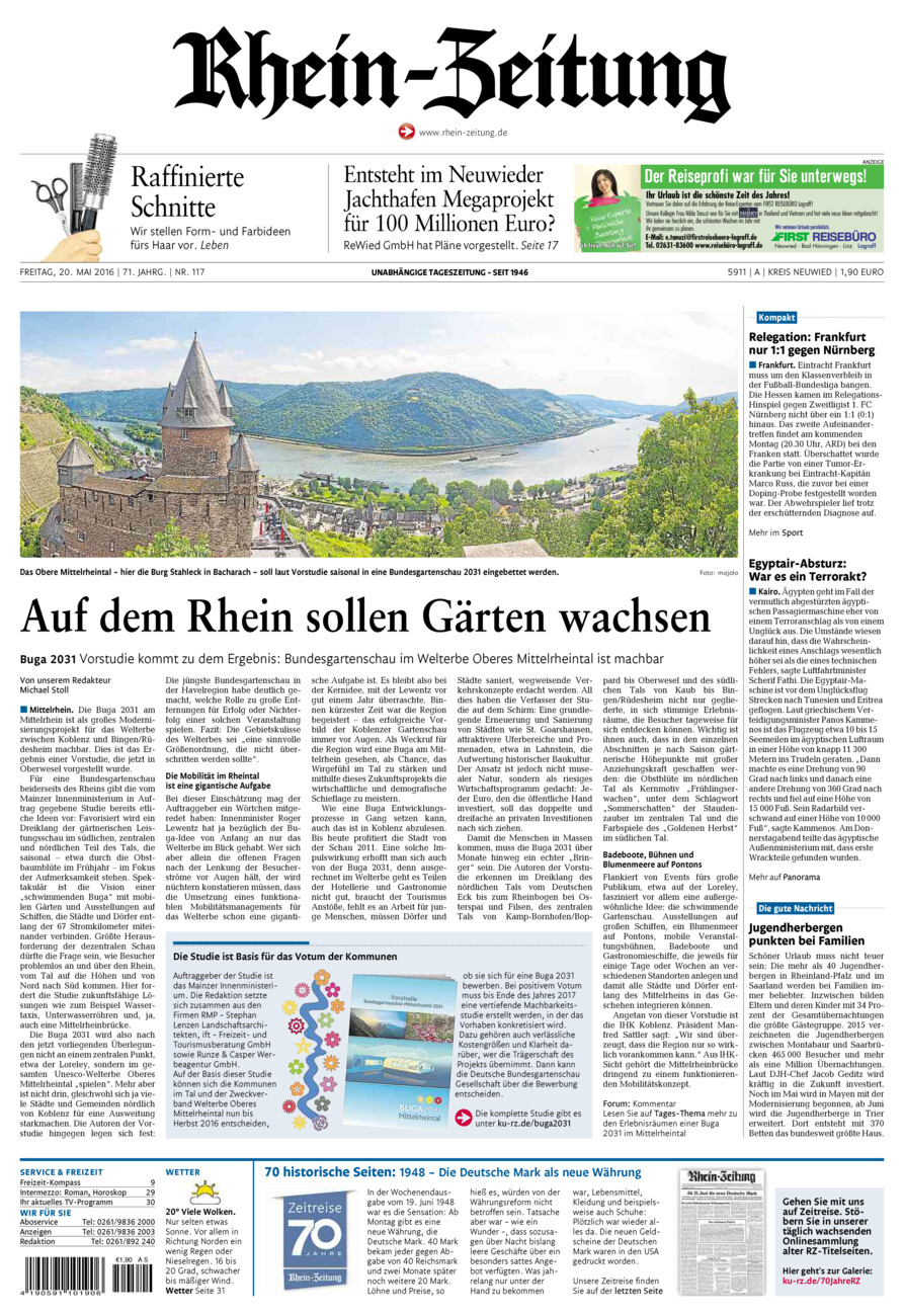 Rhein-Zeitung Kreis Neuwied vom Freitag, 20.05.2016
