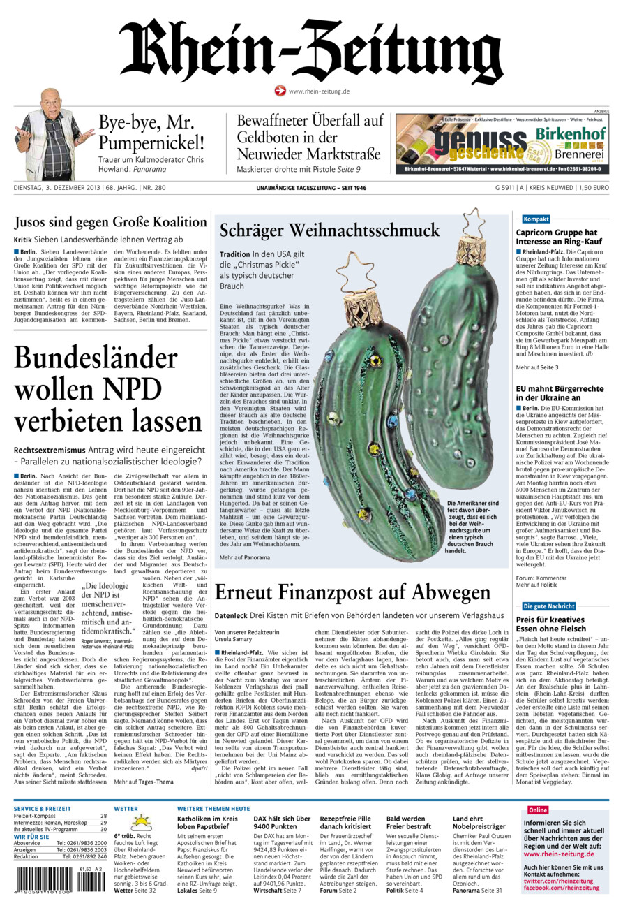 Rhein-Zeitung Kreis Neuwied vom Dienstag, 03.12.2013