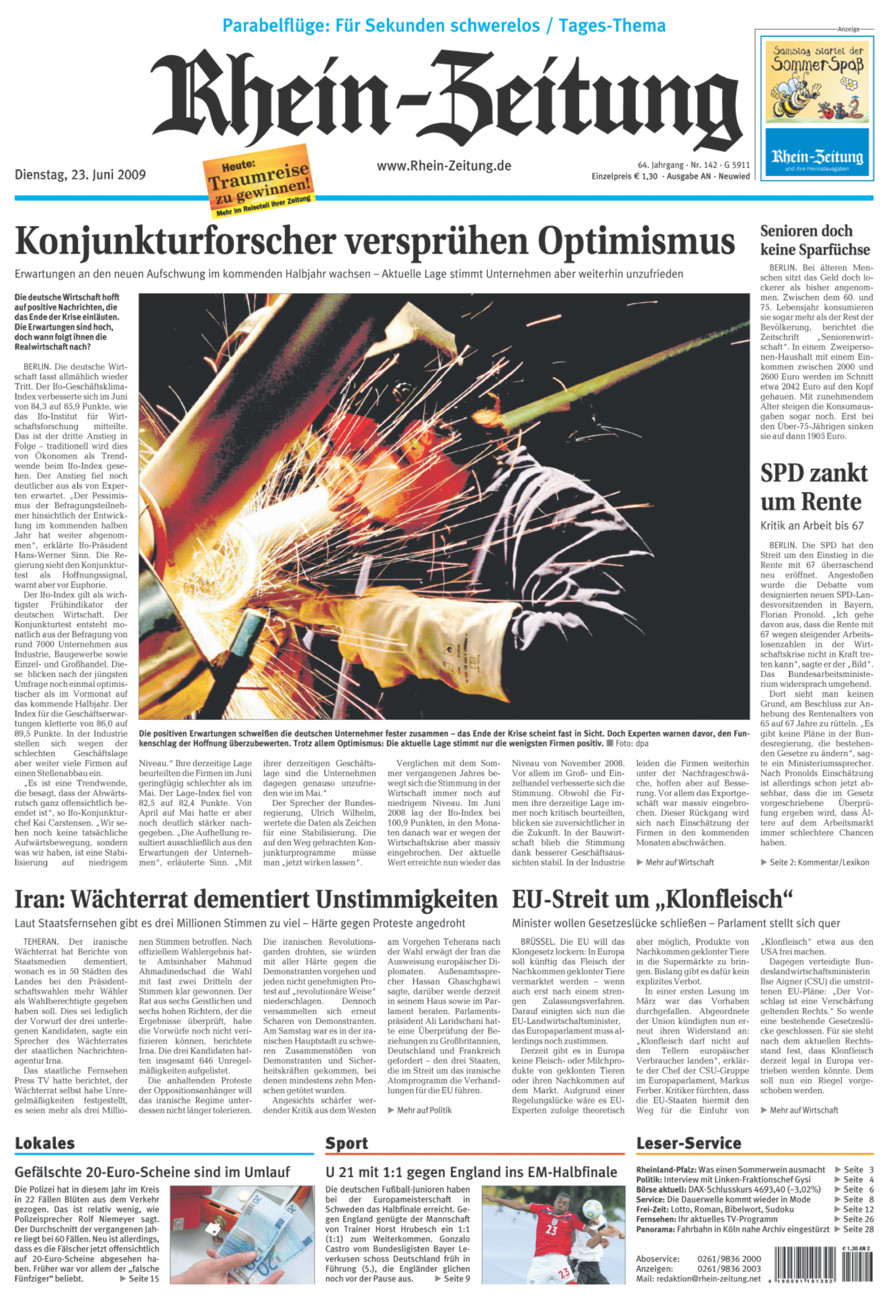 Rhein-Zeitung Kreis Neuwied vom Dienstag, 23.06.2009