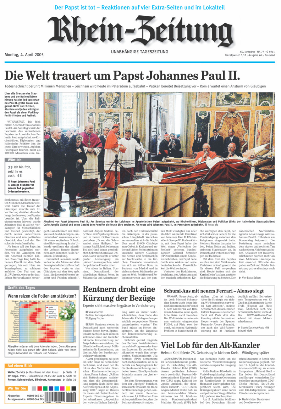 Rhein-Zeitung Kreis Neuwied vom Montag, 04.04.2005