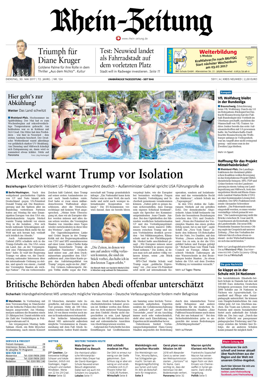 Rhein-Zeitung Kreis Neuwied vom Dienstag, 30.05.2017