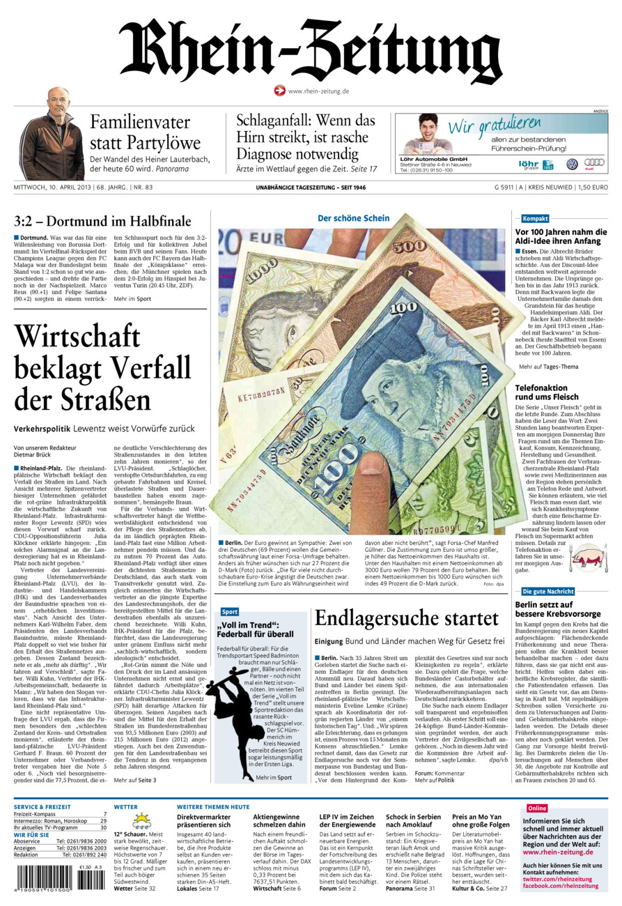 Rhein-Zeitung Kreis Neuwied vom Mittwoch, 10.04.2013
