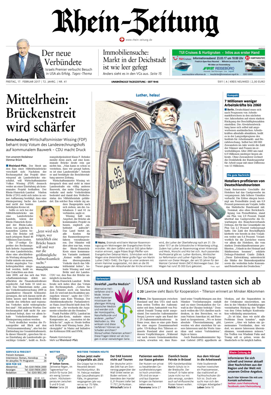 Rhein-Zeitung Kreis Neuwied vom Freitag, 17.02.2017