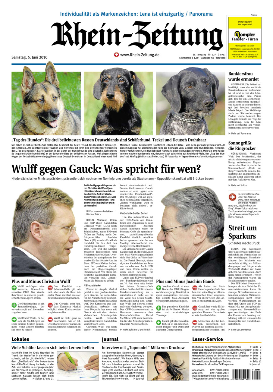 Rhein-Zeitung Kreis Neuwied vom Samstag, 05.06.2010