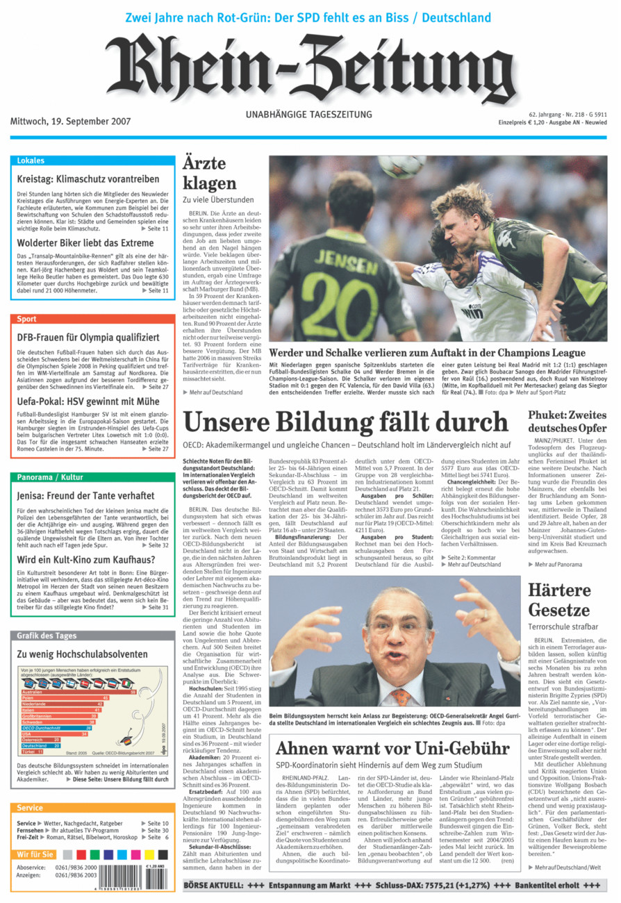 Rhein-Zeitung Kreis Neuwied vom Mittwoch, 19.09.2007