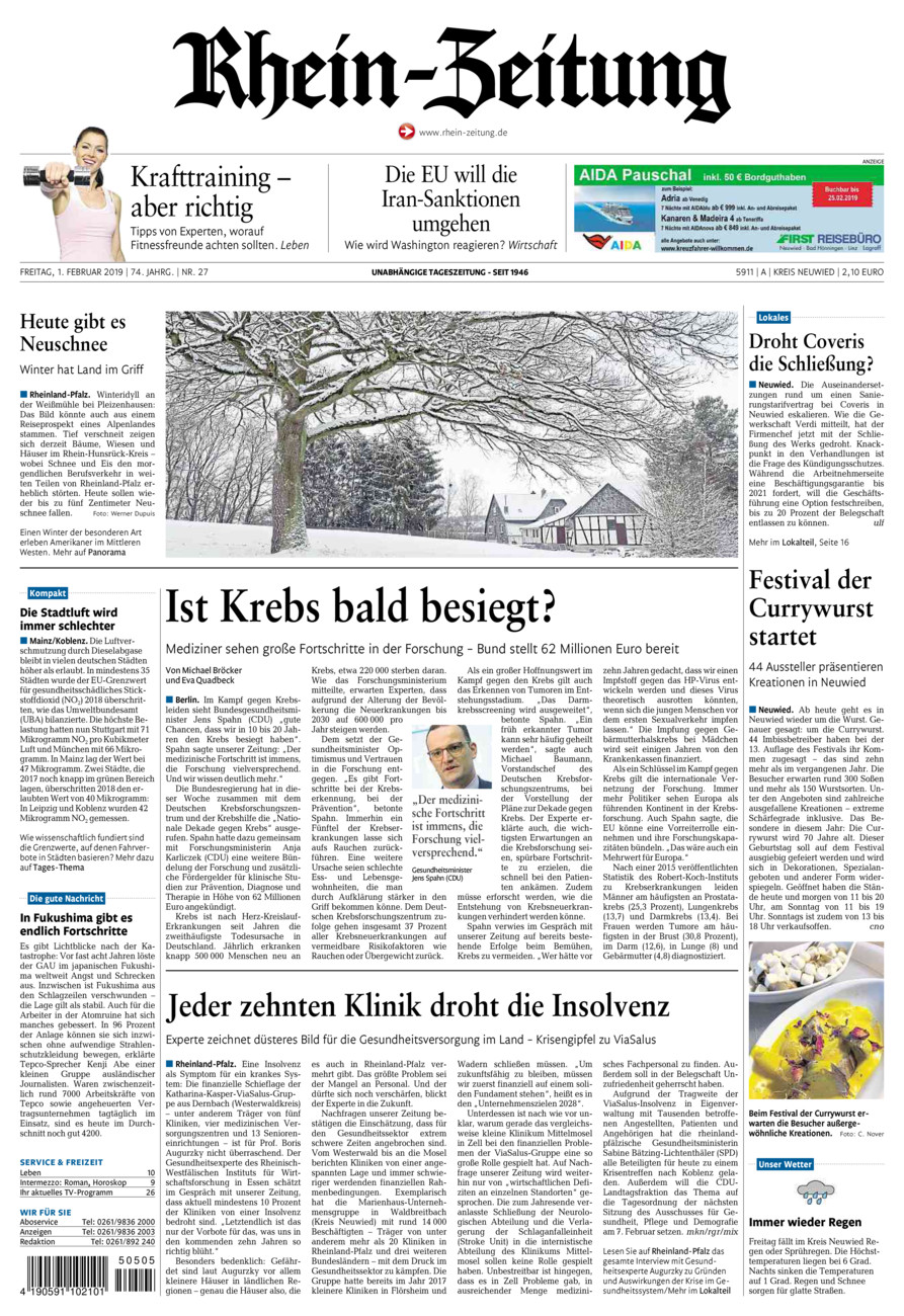 Rhein-Zeitung Kreis Neuwied vom Freitag, 01.02.2019