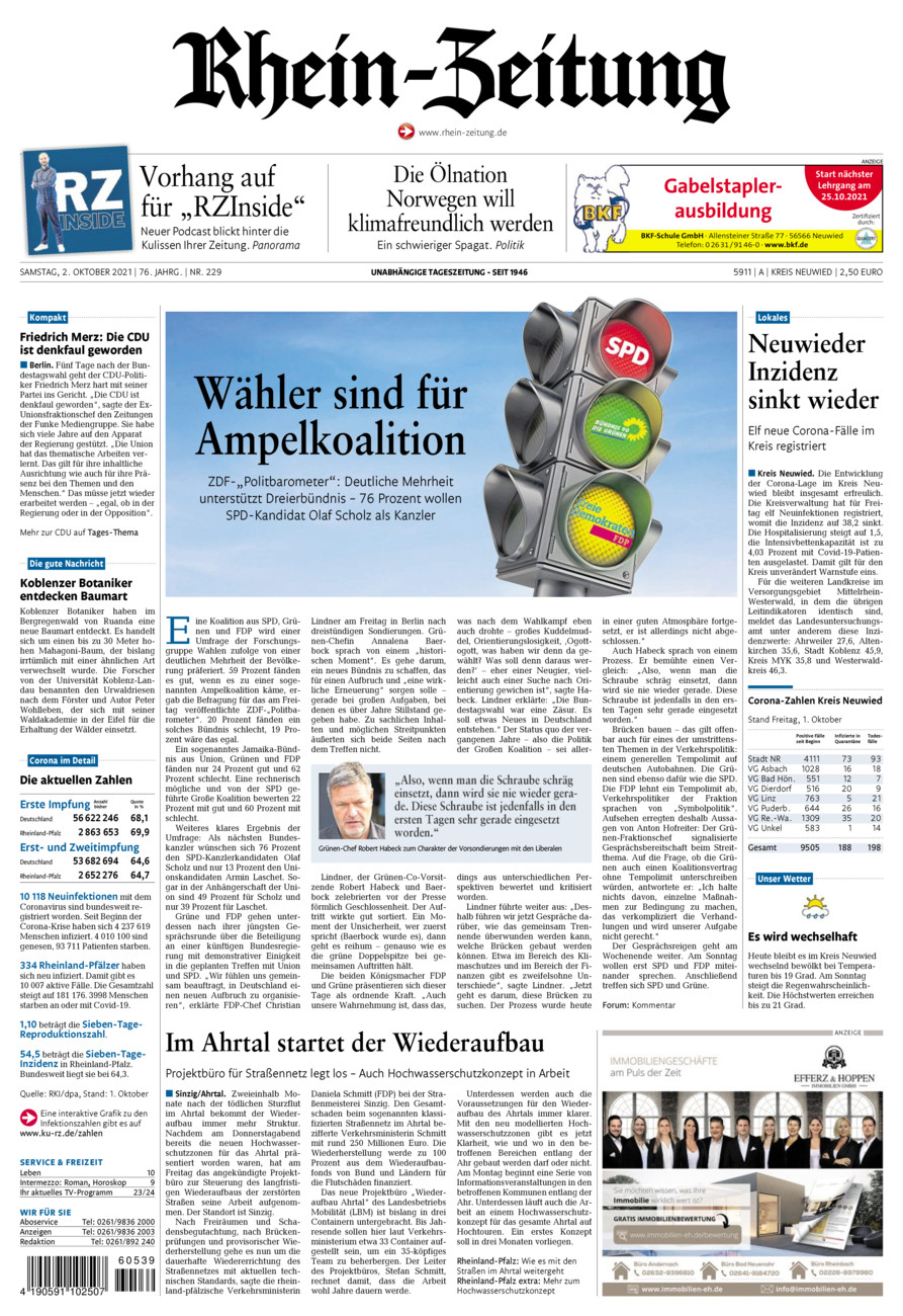 Rhein-Zeitung Kreis Neuwied vom Samstag, 02.10.2021