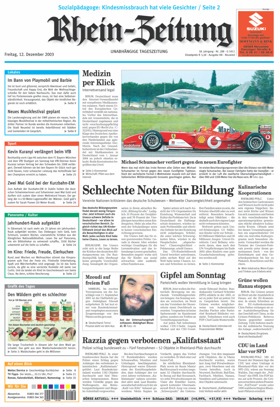 Rhein-Zeitung Kreis Neuwied vom Freitag, 12.12.2003