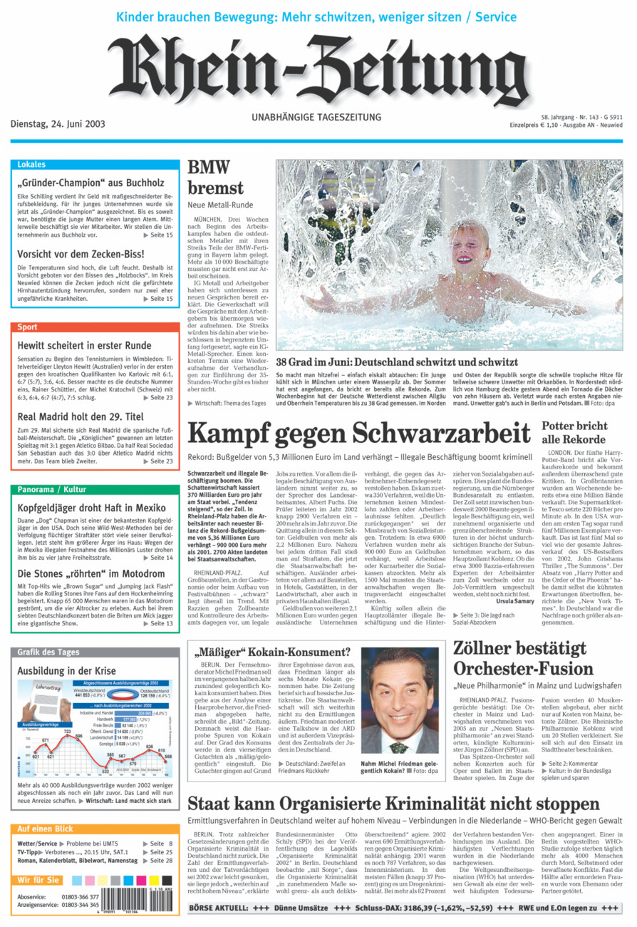 Rhein-Zeitung Kreis Neuwied vom Dienstag, 24.06.2003