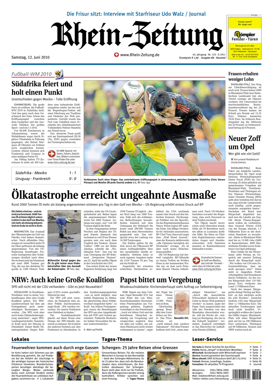 Rhein-Zeitung Kreis Neuwied vom Samstag, 12.06.2010