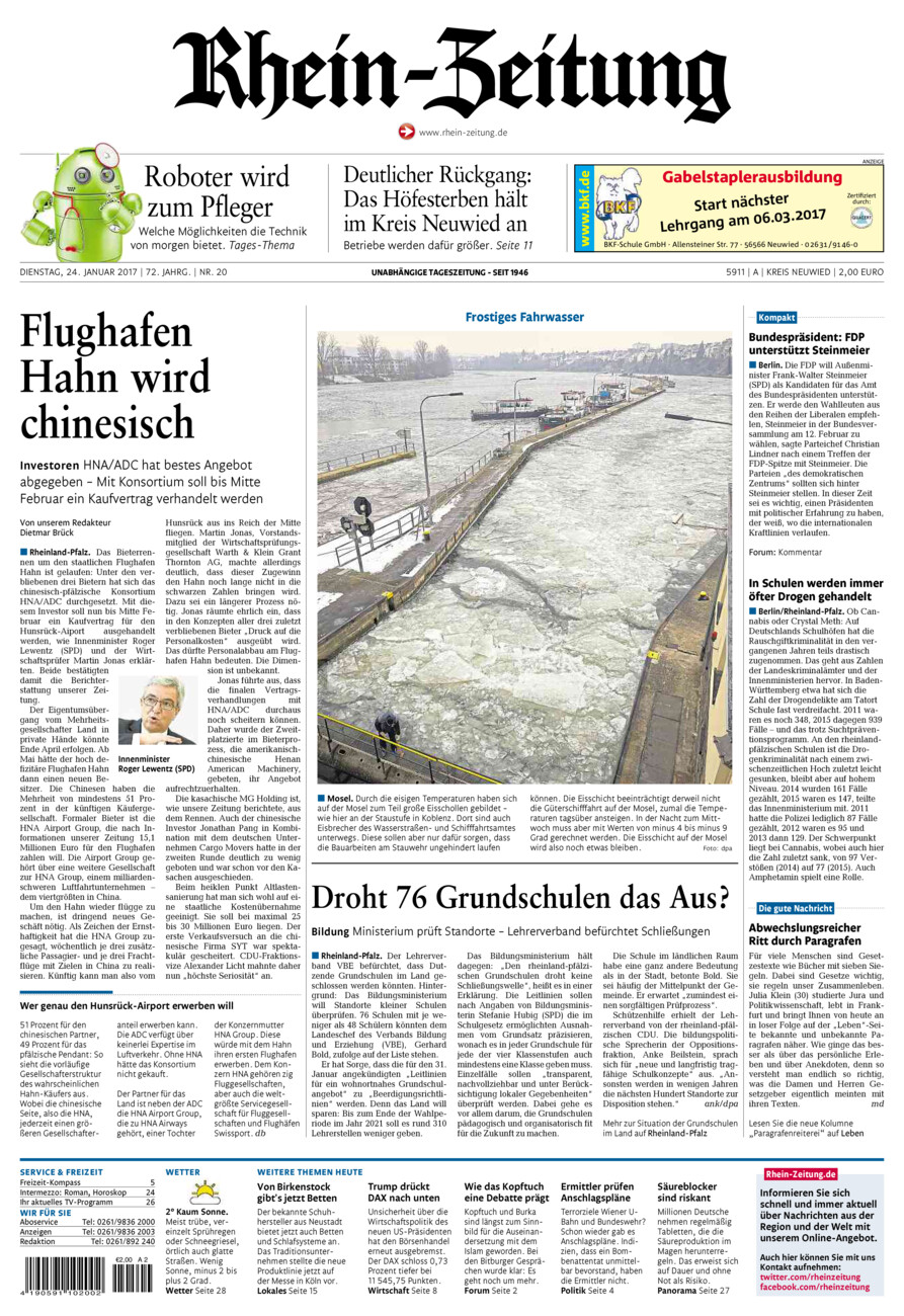 Rhein-Zeitung Kreis Neuwied vom Dienstag, 24.01.2017