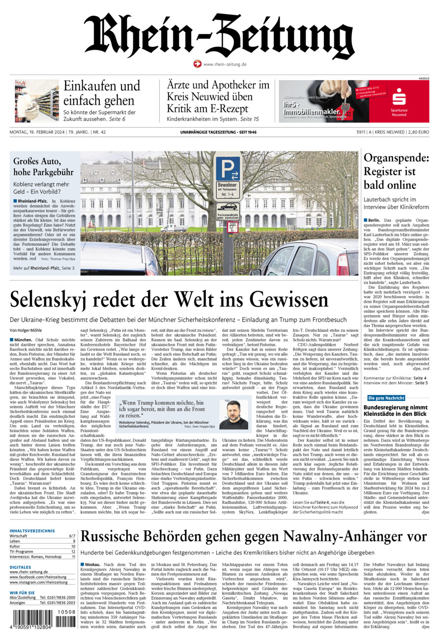 Rhein-Zeitung Kreis Neuwied vom Montag, 19.02.2024