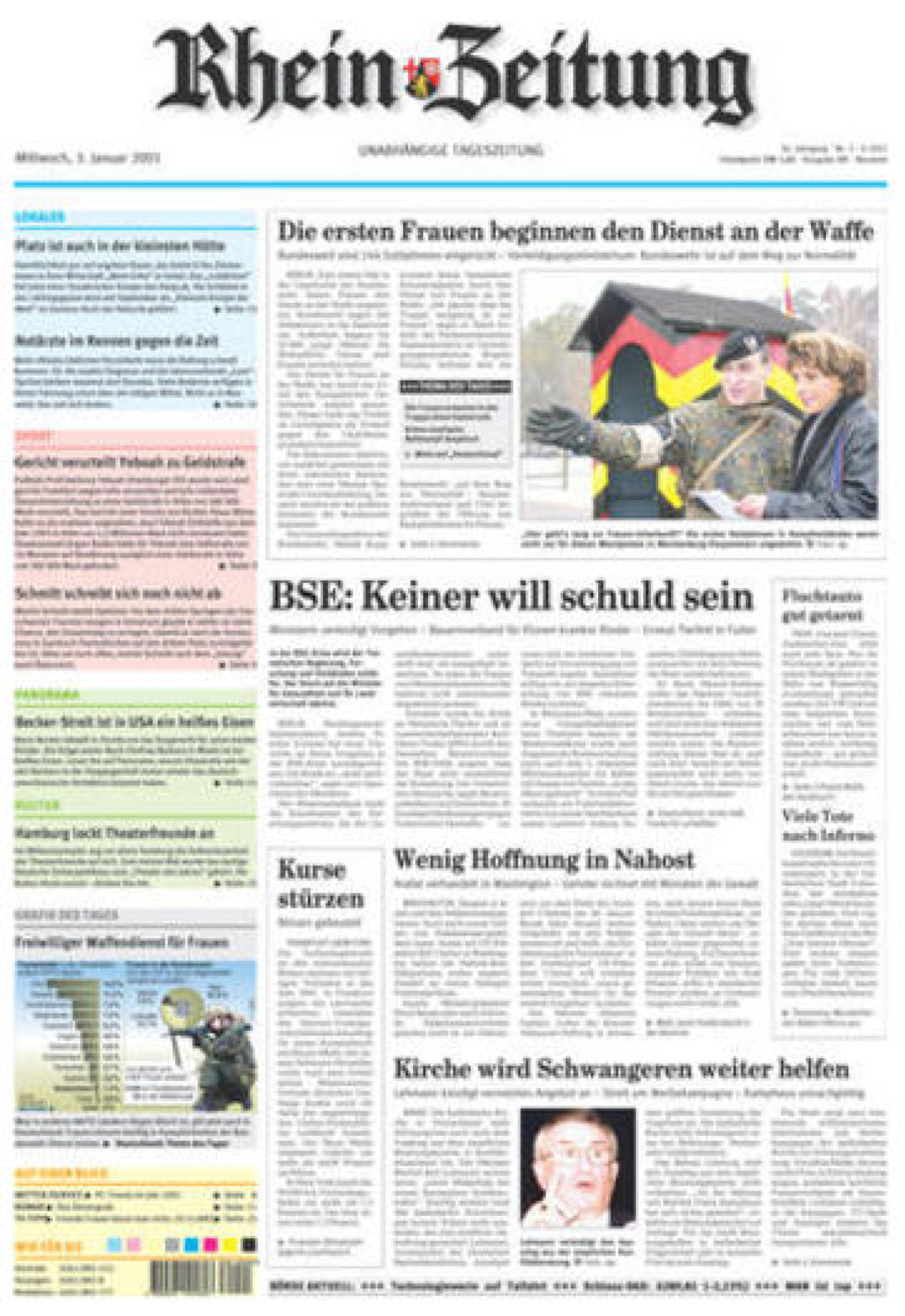 Rhein-Zeitung Kreis Neuwied vom Mittwoch, 03.01.2001