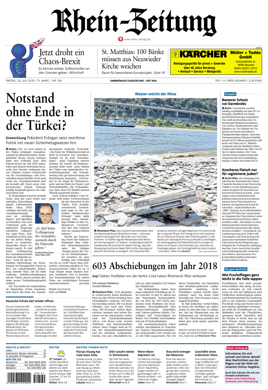 Rhein-Zeitung Kreis Neuwied vom Freitag, 20.07.2018