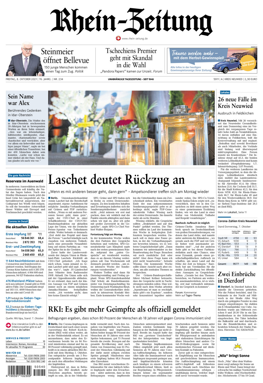 Rhein-Zeitung Kreis Neuwied vom Freitag, 08.10.2021