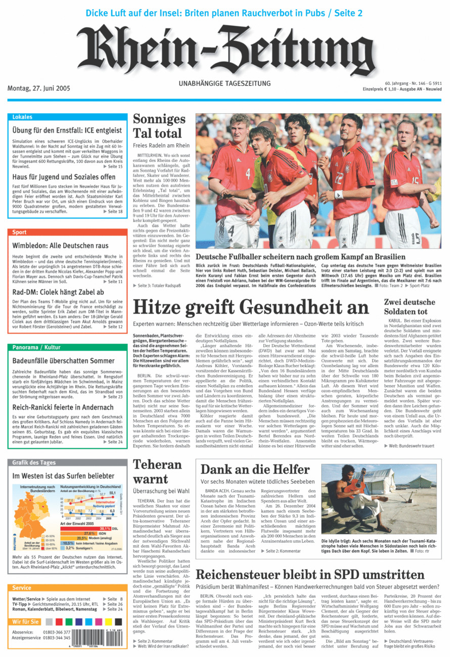 Rhein-Zeitung Kreis Neuwied vom Montag, 27.06.2005