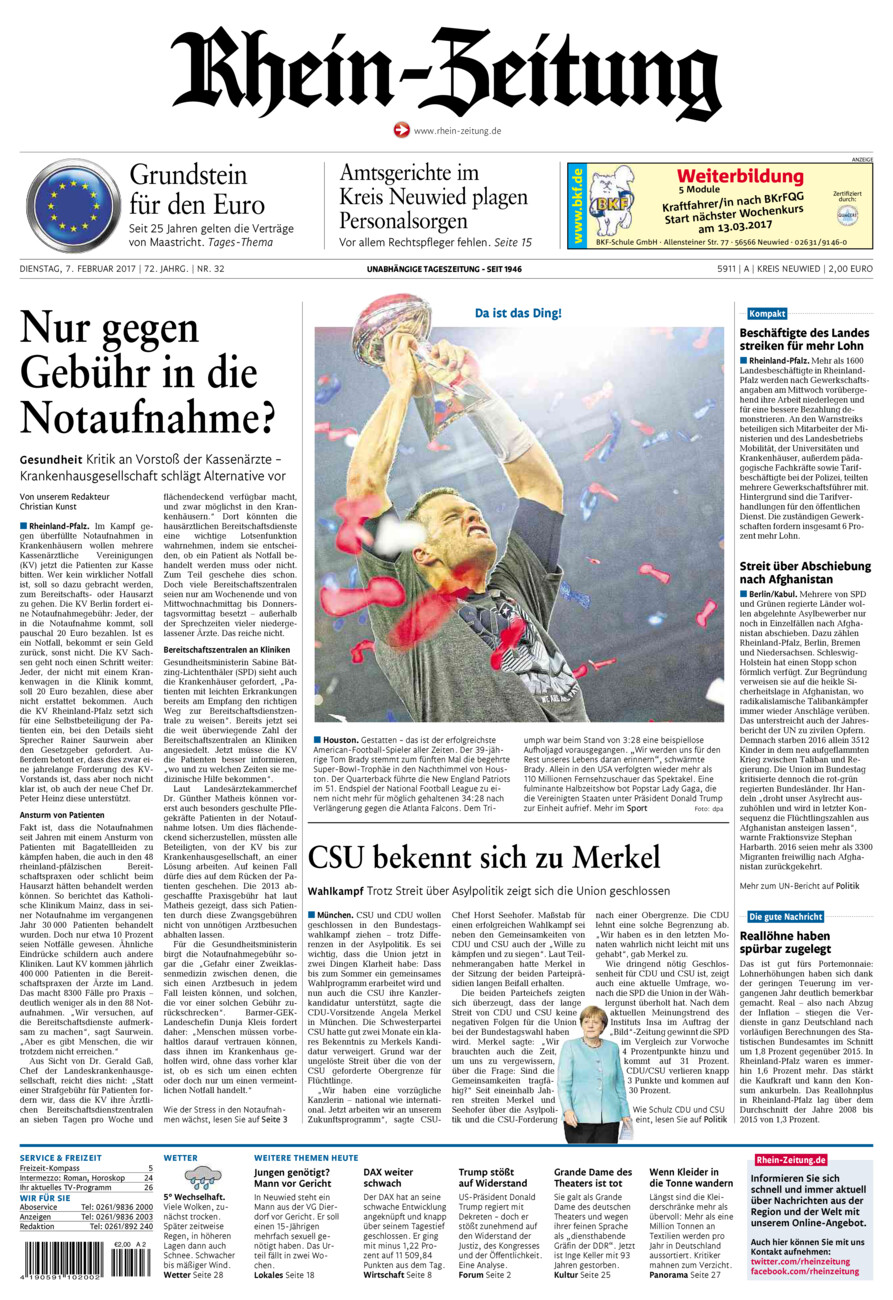 Rhein-Zeitung Kreis Neuwied vom Dienstag, 07.02.2017