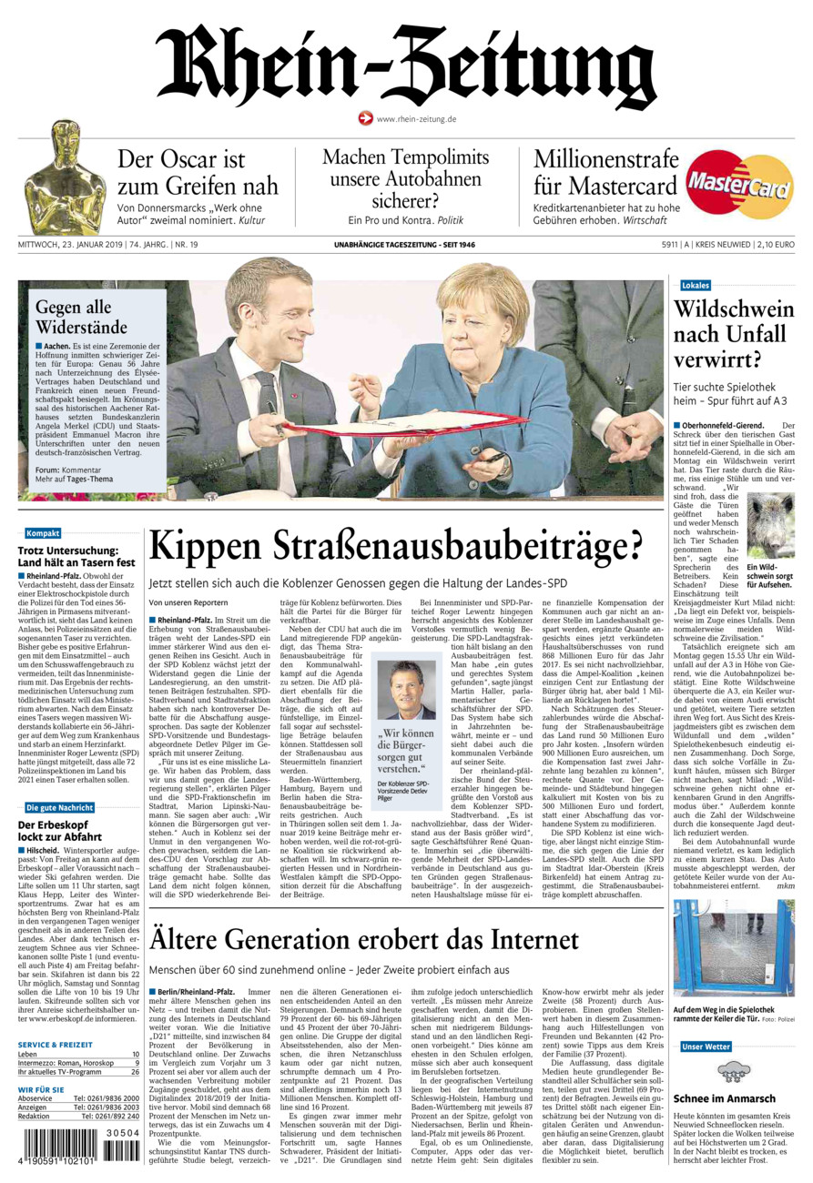 Rhein-Zeitung Kreis Neuwied vom Mittwoch, 23.01.2019