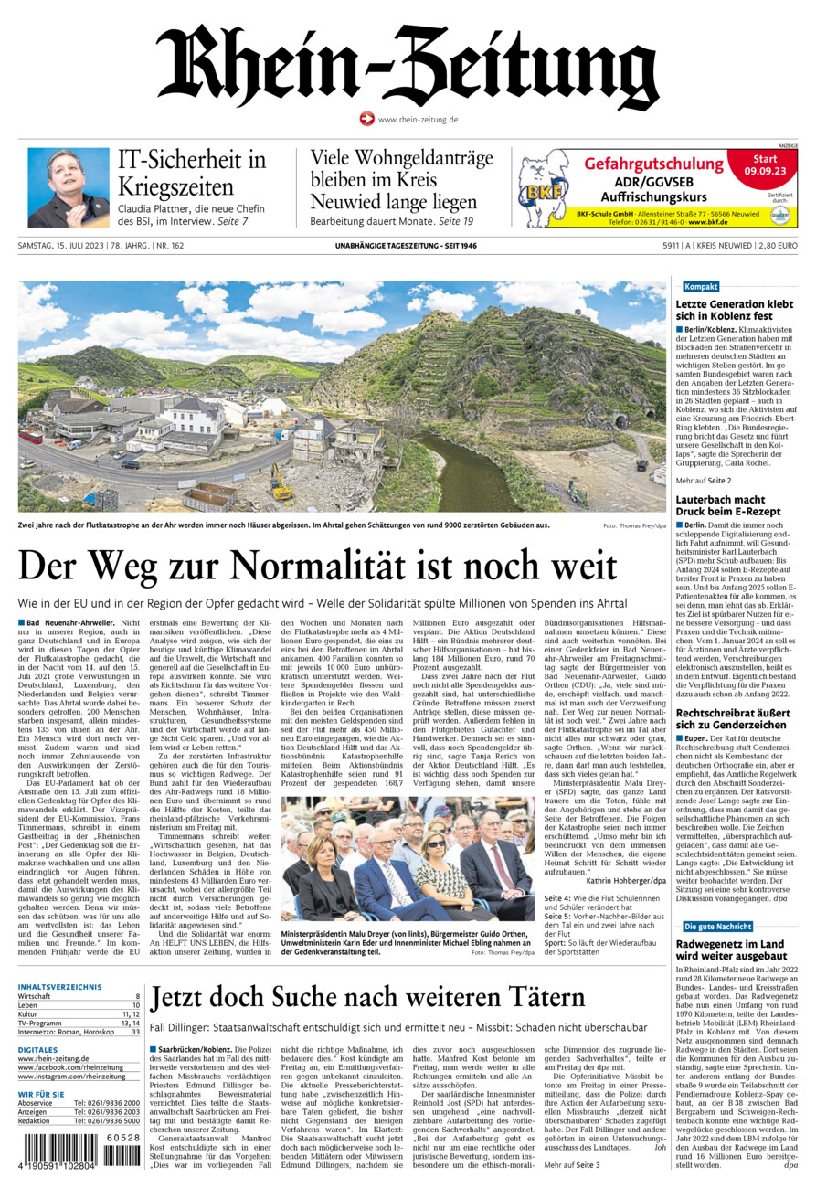 Rhein-Zeitung Kreis Neuwied vom Samstag, 15.07.2023