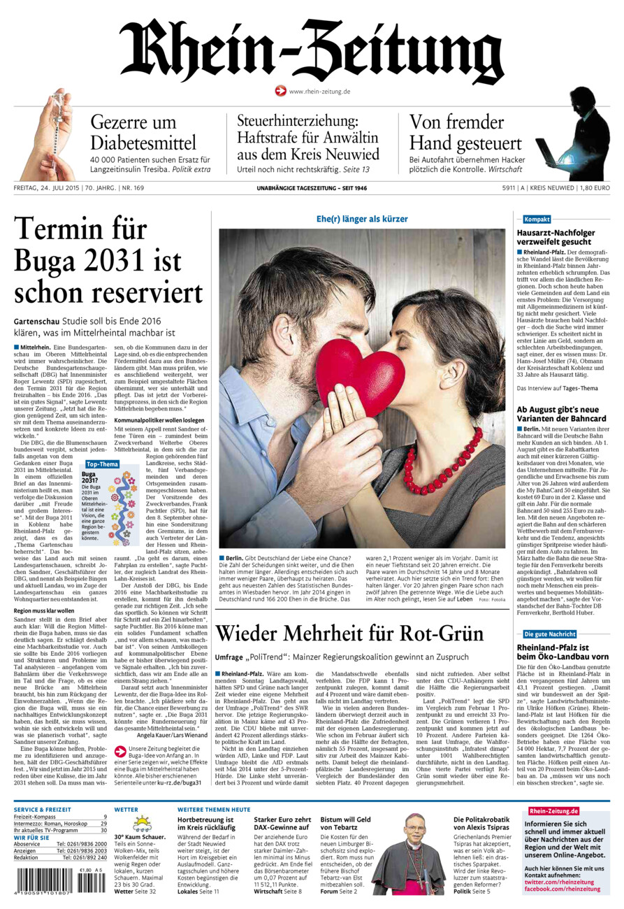 Rhein-Zeitung Kreis Neuwied vom Freitag, 24.07.2015